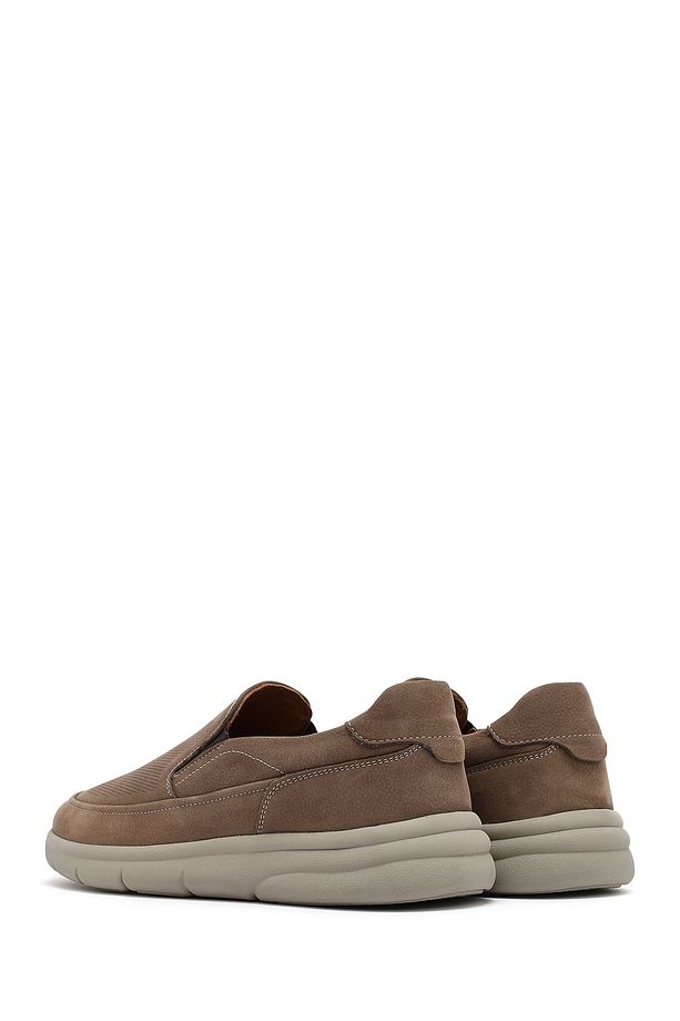 Erkek Bej Nubuk Deri Comfort Loafer 25SFD7651V3 - 5