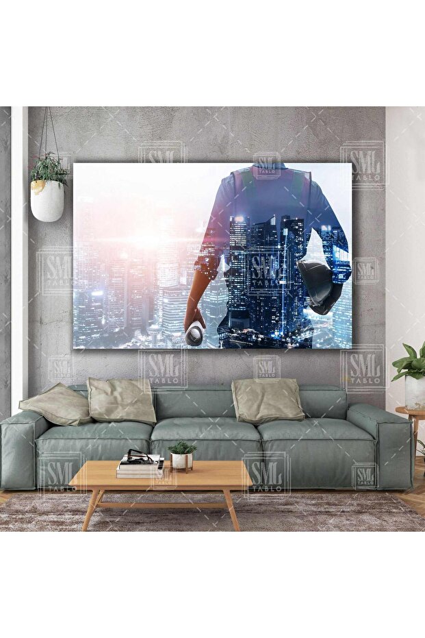 Şehir Inşatı Mimarlık Mühendislik Büro Emlak Building Yatay Kanvas Tablo - 1