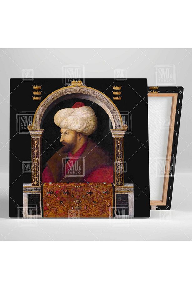 Fatih Sultan Mehmet Osmanlı Padişahları Dekor Kare Kanvas Tablo - 2