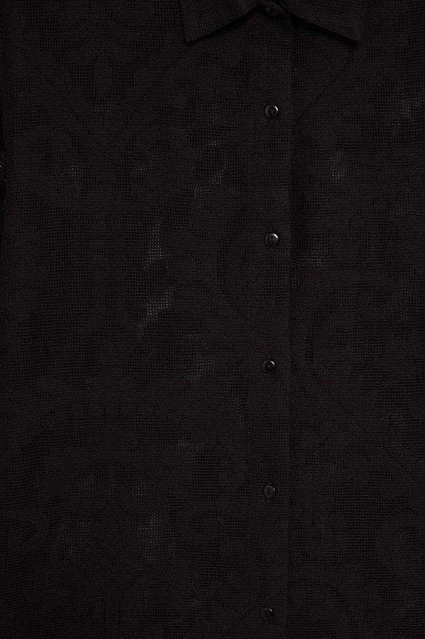 Regular Fit Dantel Detaylı Plaj Gömleği-Fall in Love D9768AX25SM - 7