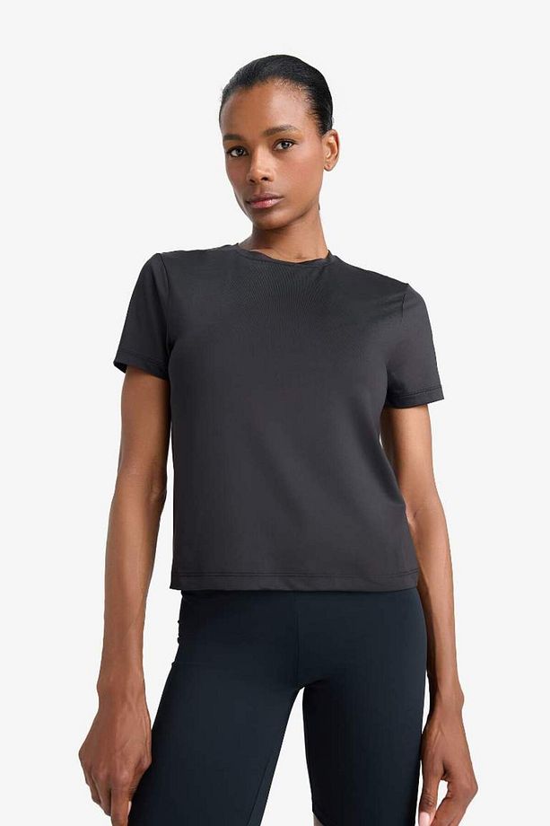 DeFactoFit Standart Fit Bisiklet Yaka Sporcu Basic Düz Kısa Kollu Siyah Tişört D2296AX25AU - 3