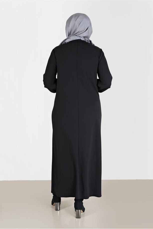 Taşlı Şerit Detaylı Elbise 20193 - 3