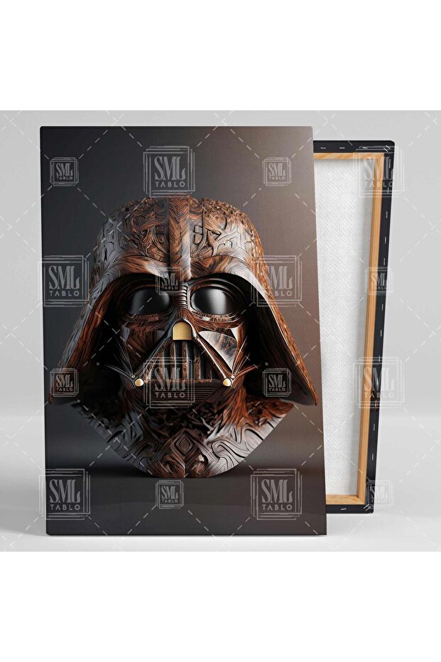Star Wars Işlemeli Ahşap Art Deko Maskeler Mask Üçlü Kombin 3 Lü Set Kanvas Tablo - 2