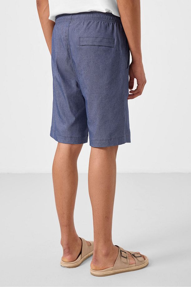 Kot Lacivert Standart Fit Dokuma Hafif Esnek Chino Erkek Şort - 81293 - 8