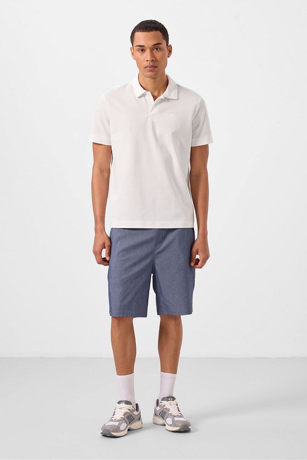 Kot Lacivert Standart Fit Dokuma Hafif Esnek Chino Erkek Şort - 81292 - 7