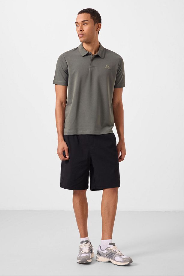 Siyah Standart Fit Dokuma Hafif Esnek Chino Erkek Şort - 81292 - 5