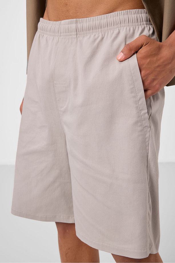 Taş Standart Fit Dokuma Hafif Esnek Chino Erkek Şort - 81292 - 4