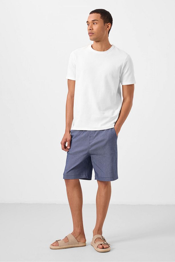Kot Lacivert Standart Fit Dokuma Hafif Esnek Chino Erkek Şort - 81293 - 7