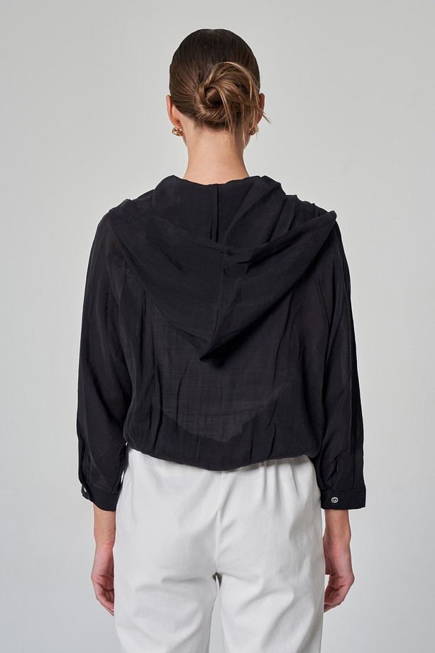 Kapüşonlu Oversize Bluz - 4