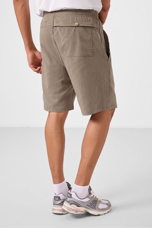 Camel Standart Fit Dokuma Hafif Esnek Chino Erkek Şort - 81292 - 7