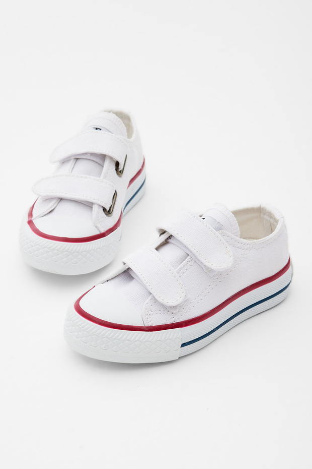 Children's Unisex White Comfortable Fit Velcro Sneaker