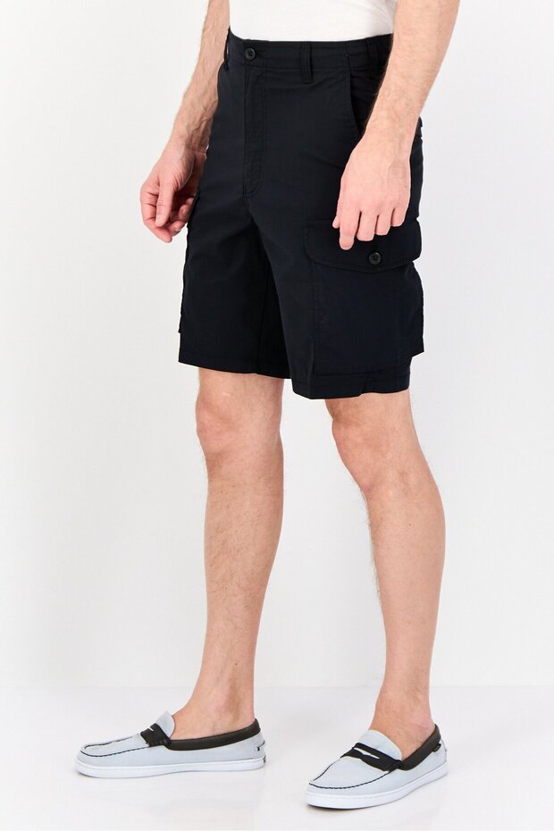 شورت كارجو سادة للرجال، أسود - 4