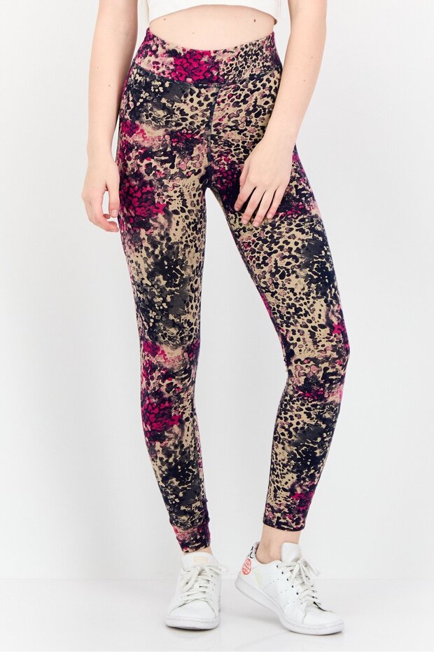 Women Sportswear Fit Pull On Training Leggings, Multicolor