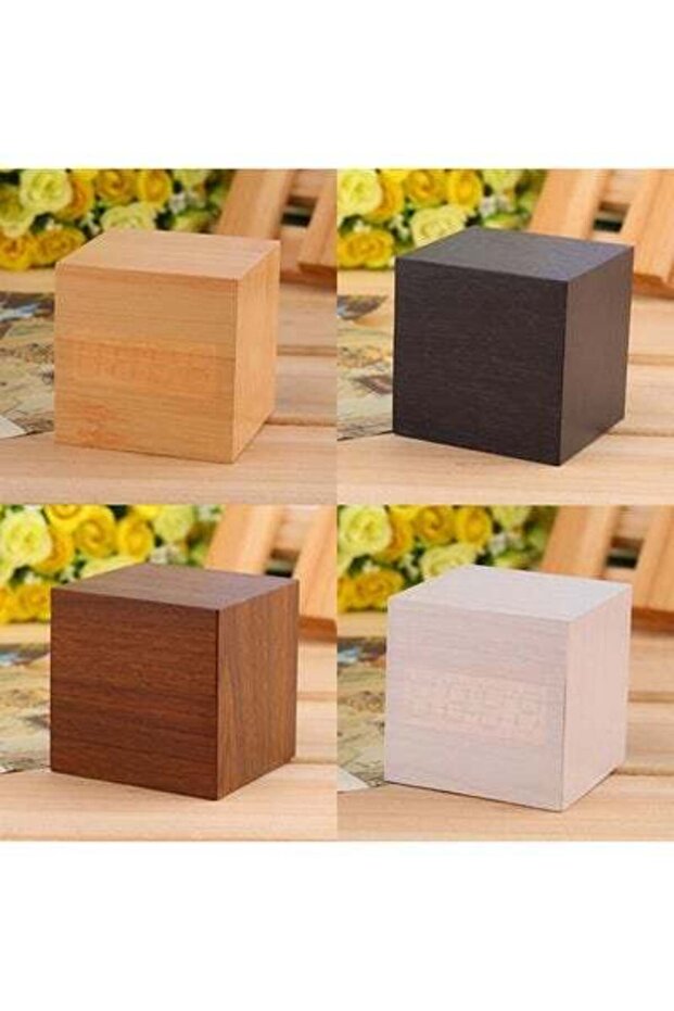 ساعة منبه رقمية LED باللون البني - 4