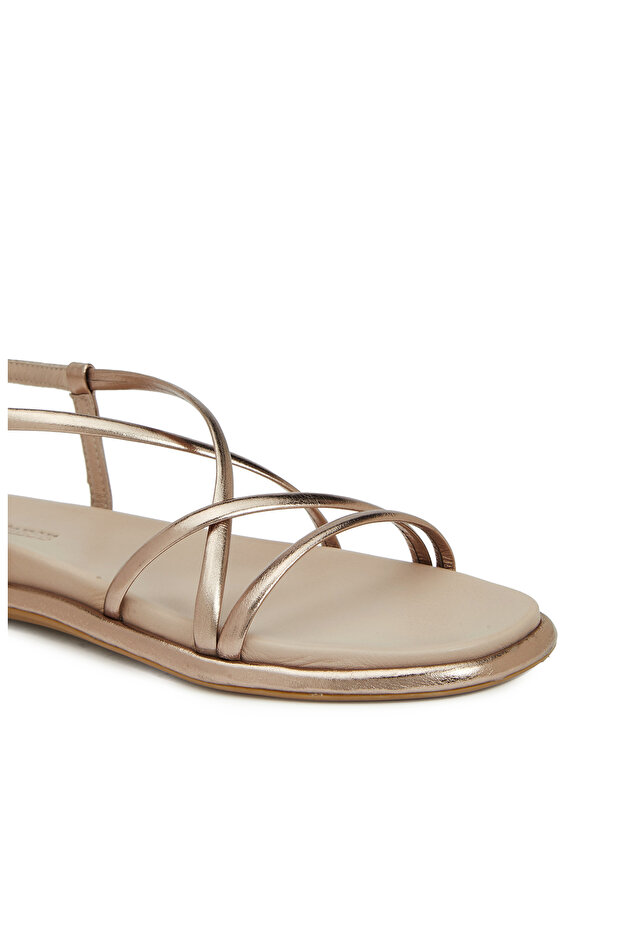 Bronz Kadın Deri Sandalet - 6