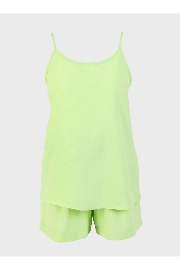 Yumuşak Tuşeli Pijama Takım - Lime - - 1