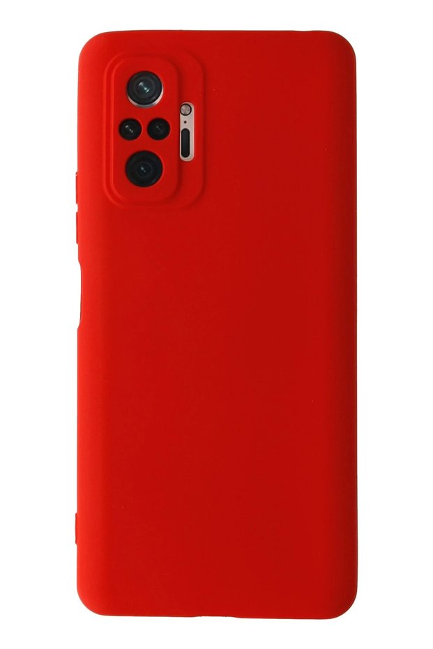 حافظة هاتف Xiaomi Redmi Note 10 Pro مصنوعة من السيليكون المخملي الداخلي - أحمر SPTGL
