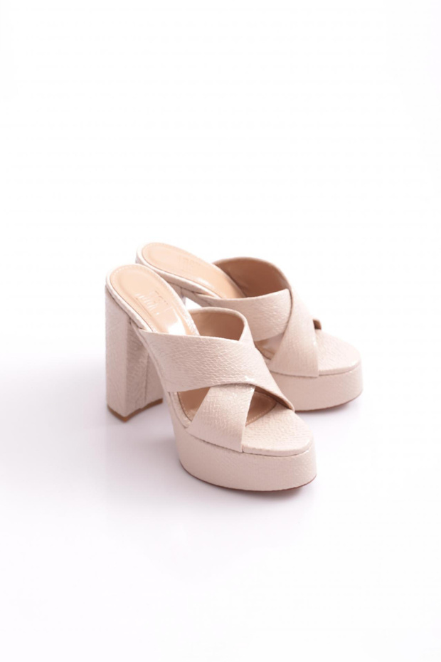 26 Kadin Kalin Taban Çapraz Şerit Terlik - 2