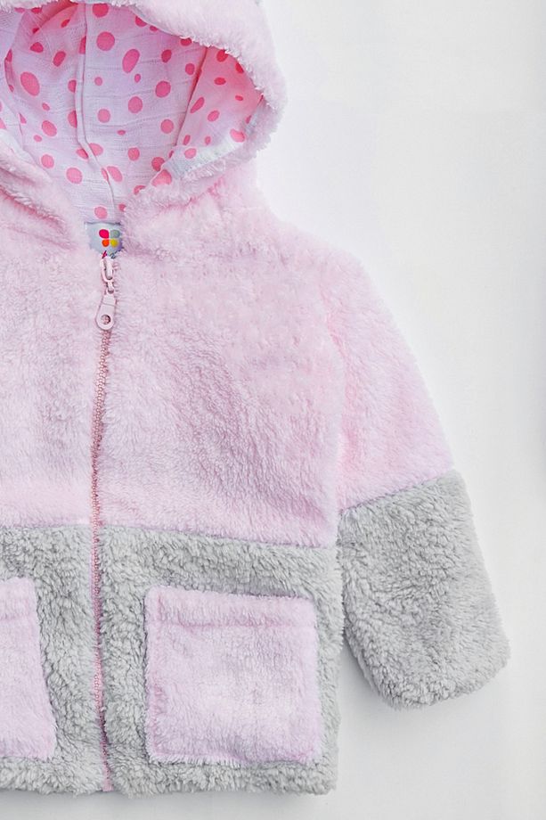 Kız Erkek Bebek Ve Çocuk Müslin Astarlı Ayıcıklı Peluş Mont - 3