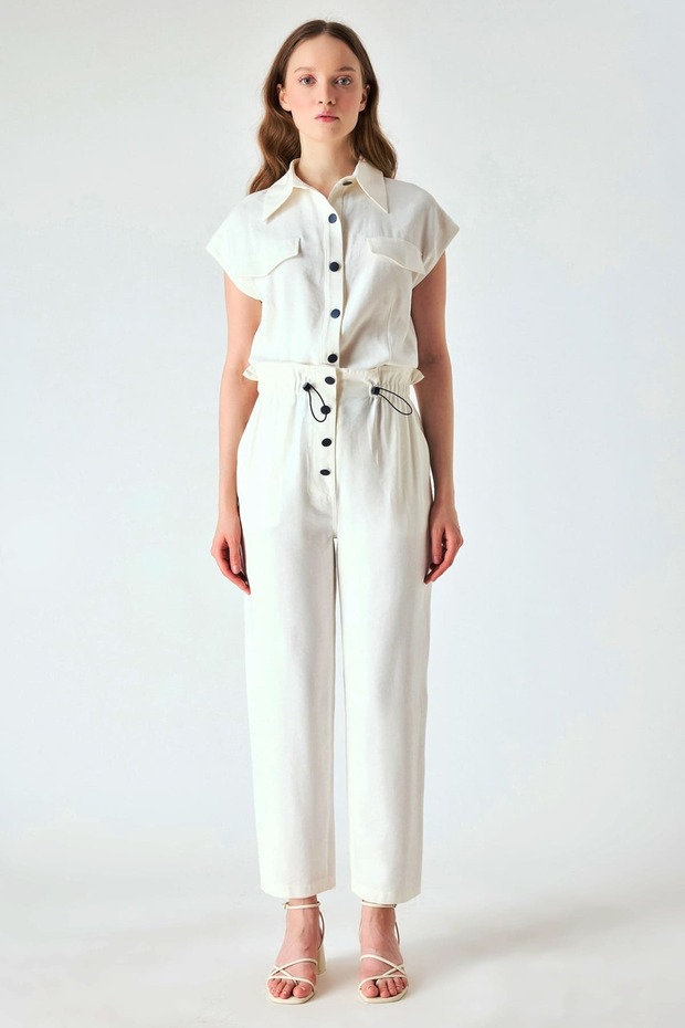 Elastik belli viskon pantolon - 2