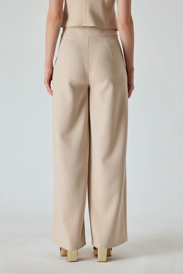 Geniş paça klasik pantolon - 4
