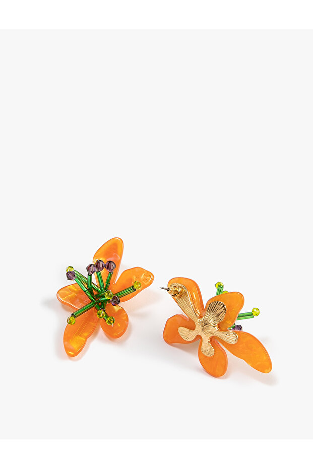 Earring Flower Shaped Beaded - 3