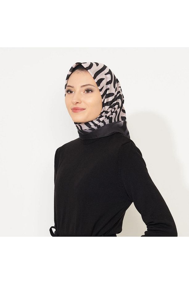 Hediyelik Zebra Desenli Dijital Elegance Pamuklu Eşarp Yazma (15 Adet) - 3