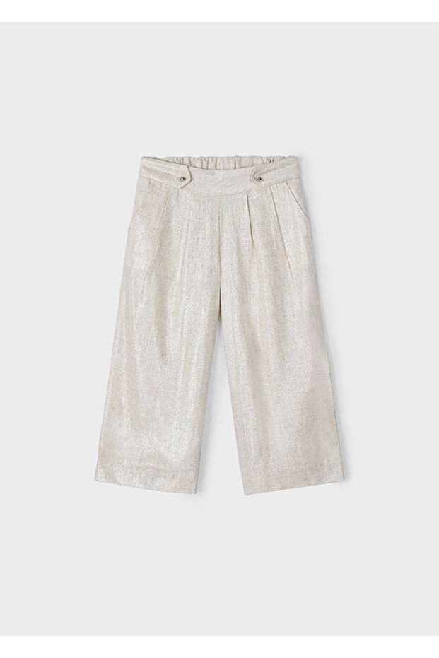 3551 Girl's Cream Linen Trousers