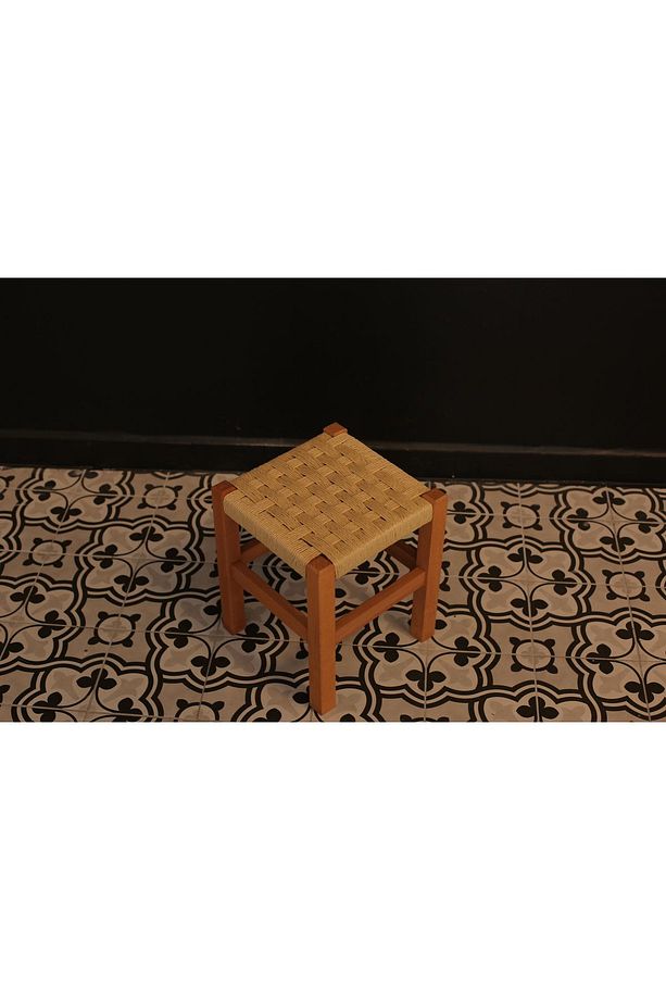 Ahşap Tabure Hasır Örgülü 35 Cm - 3