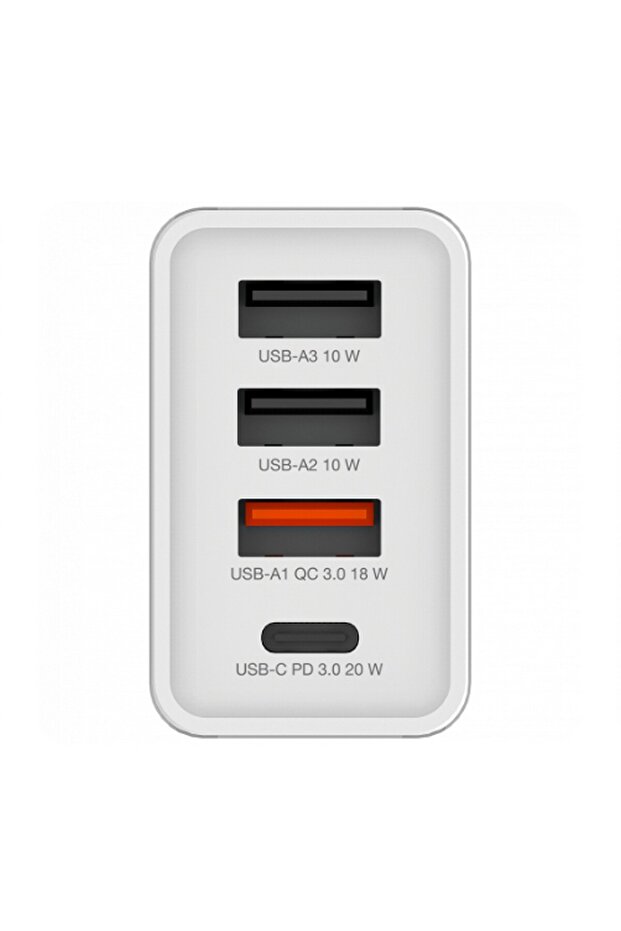 49701 CHR-30 30W 4 Bağlantı Noktalı USB Duvar Şarj Cihazı - Beyaz 1 x USB-C PD 20W / 1 x U - 3