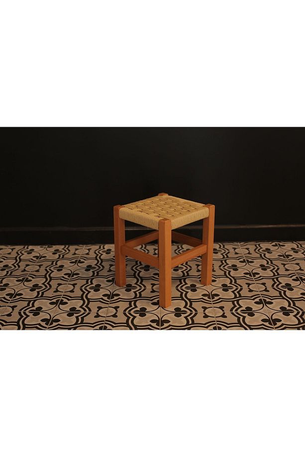 Ahşap Tabure Hasır Örgülü 35 Cm - 2