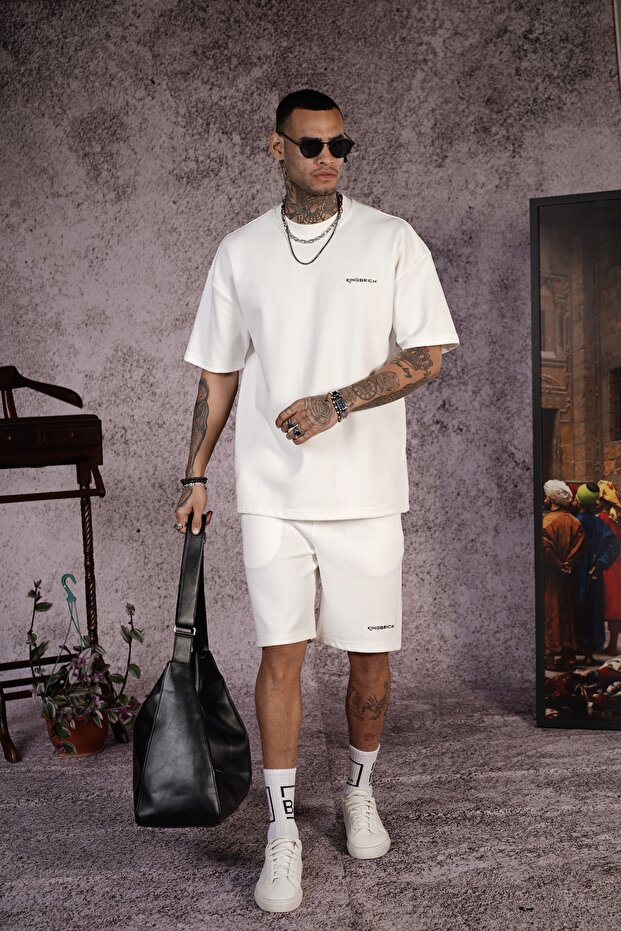 Trend We Crew Neck Printed Oversize Fit Unisex T-Shirt and Shorts Set
