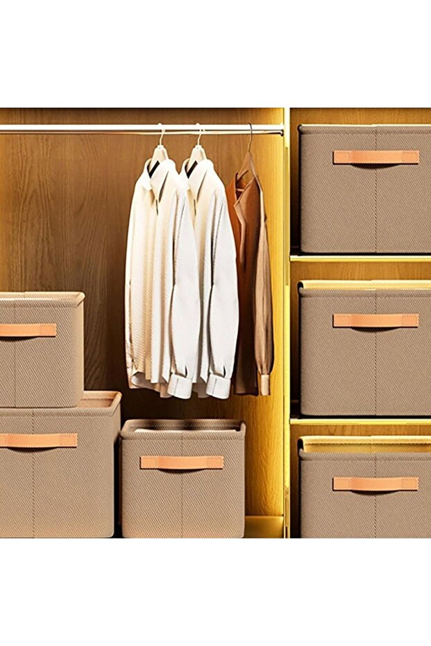 Storage Box Dalip, for Clothes, Items, Textile with Metallic Frame, Side Handles, Rectangular Shape - 5