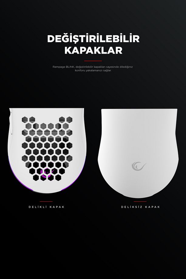 BlinkPro Bluetooth-Kablosuz-Kablolu Rgb Şarjlı 24000 Dpı 3311 Hafif Gaming Mouse Oyuncu Mouse Beyaz - 3