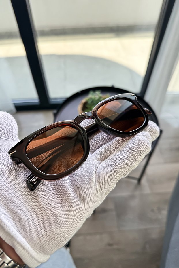 Sunglasses Women & Men Uv400 Glass Ce Certificated Brown Slow Brown