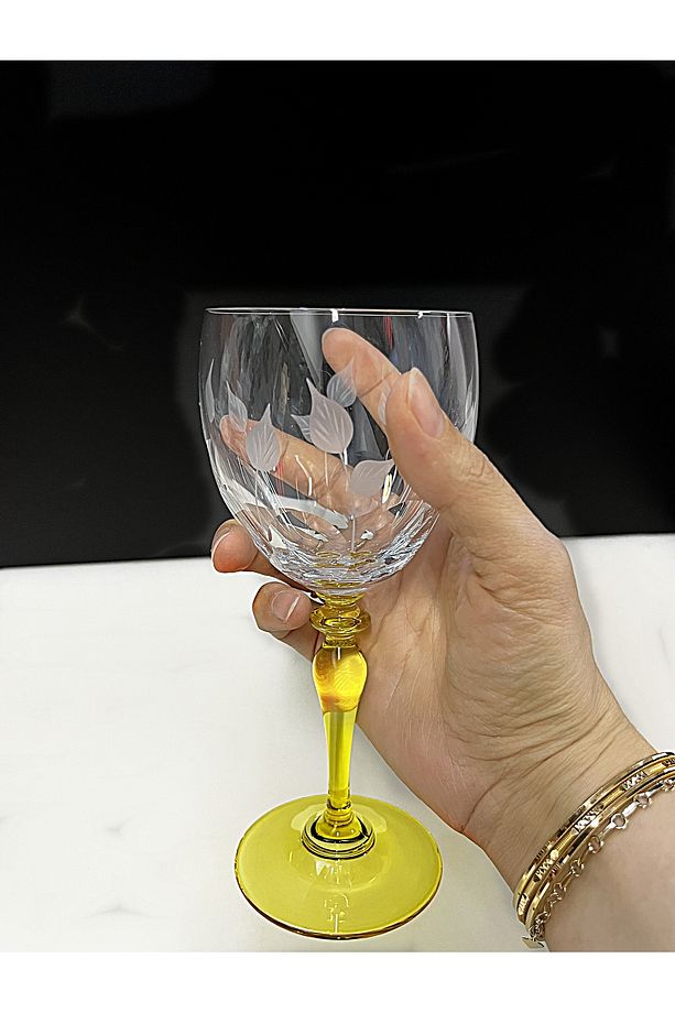 Yaprak Dekor Renkli Soğuk Kesme Paşabahçe Ayaklı Kahve Yanı Için Ideal 1 Adet - 2