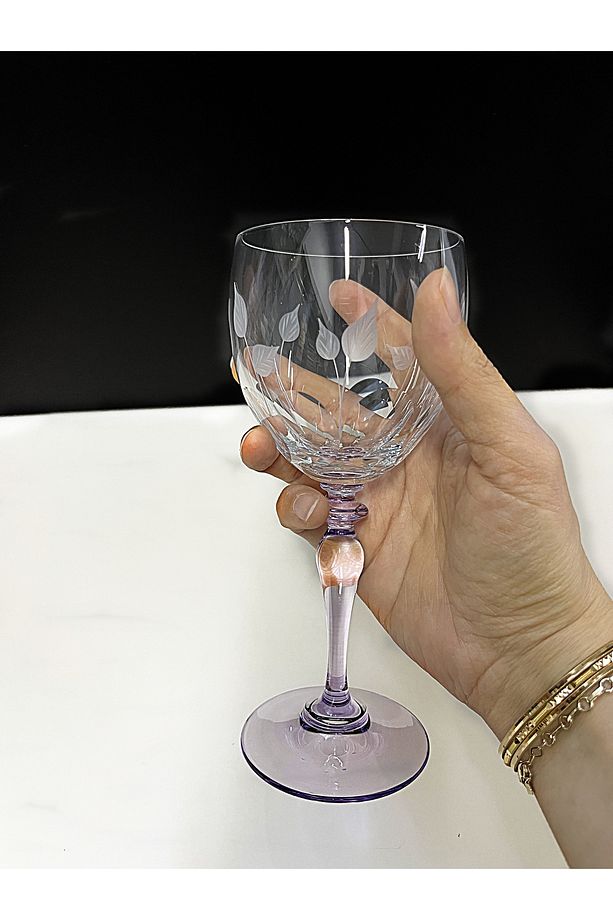 Yaprak Dekor Renkli Soğuk Kesme Paşabahçe Ayaklı Kahve Yanı Için Ideal 1 Adet - 1