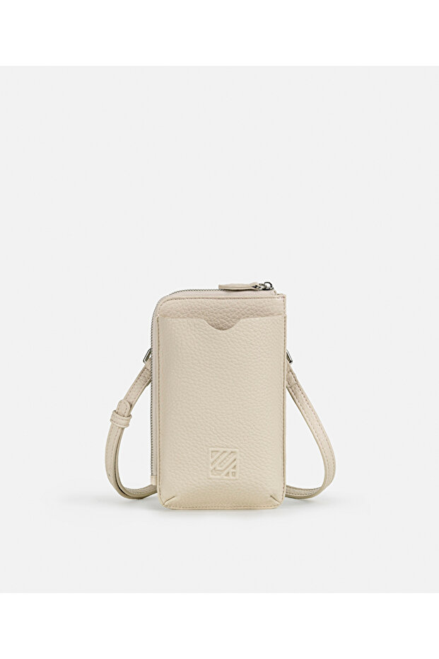 Monogram baskılı deri görünümlü çanta - 1