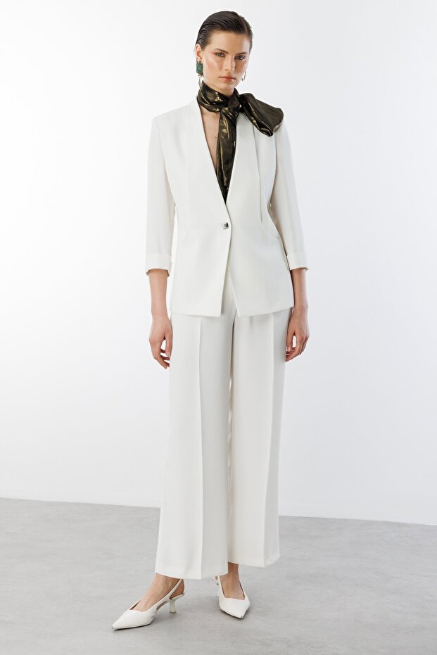 Tek Düğme Duble Kol Ceket - 5