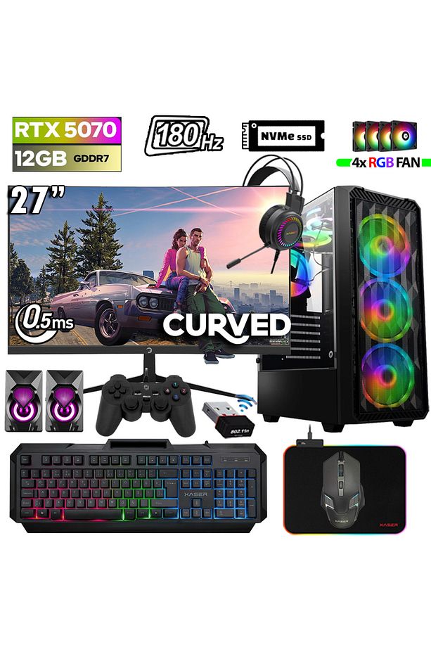 Thunder x340 i5 14400F 32GB DDR5 Ram 2TB M.2 NVMe SSD 12GB RTX5070 27" 180Hz Oyuncu Bilgisayar - 1