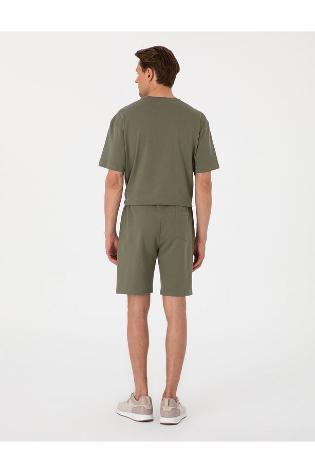 Haki Regular Fit Örme Şort 50310107-VR027 - 4