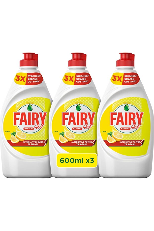 Fairy Max Plus Lemon Dishwashing Liquid 3x600ml