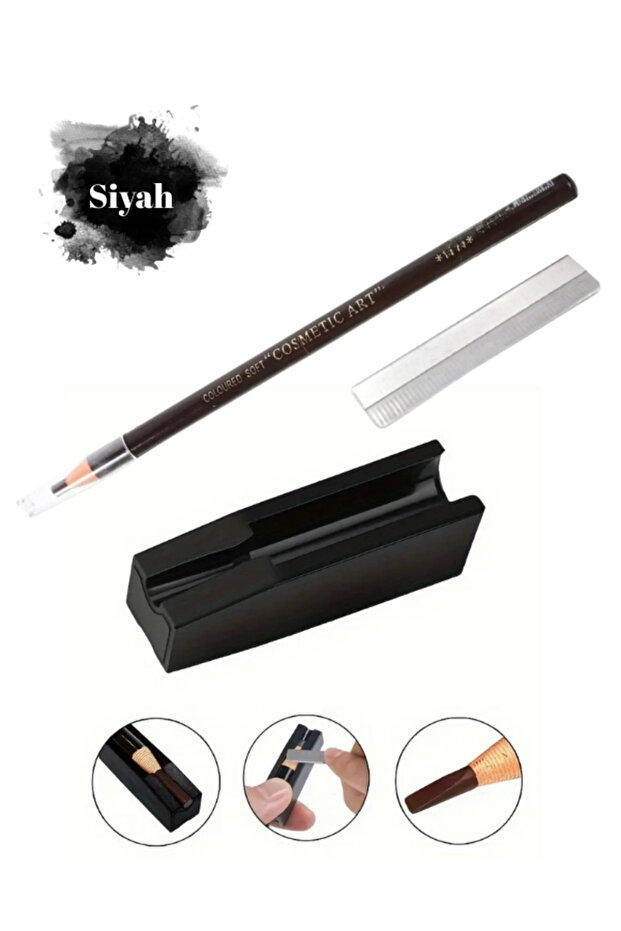 قلم تصميم برباط للمكياج الدائم باللون الأسود، قلم تصميم Microblading