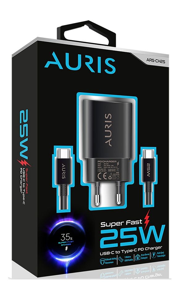 25 Watt Type-C to Type-C Pd Şarj Aleti Seti Başlık USB C Başlık + 1 Mt. Type C Kablolu - 1