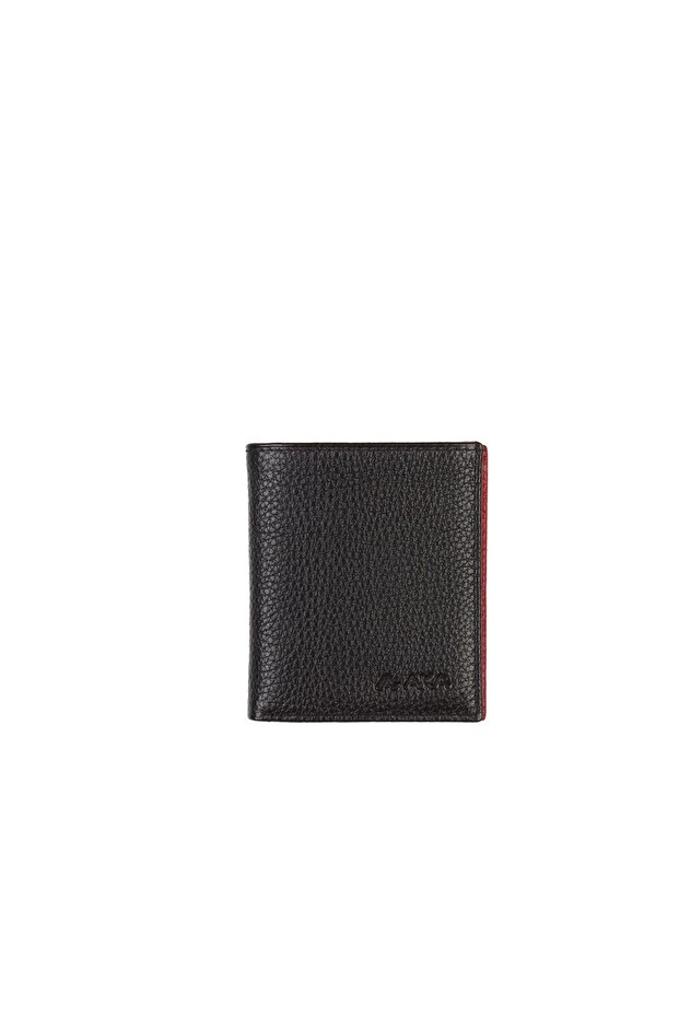 Men's Leather Wallet 513 - Black Red 2/8 Model
