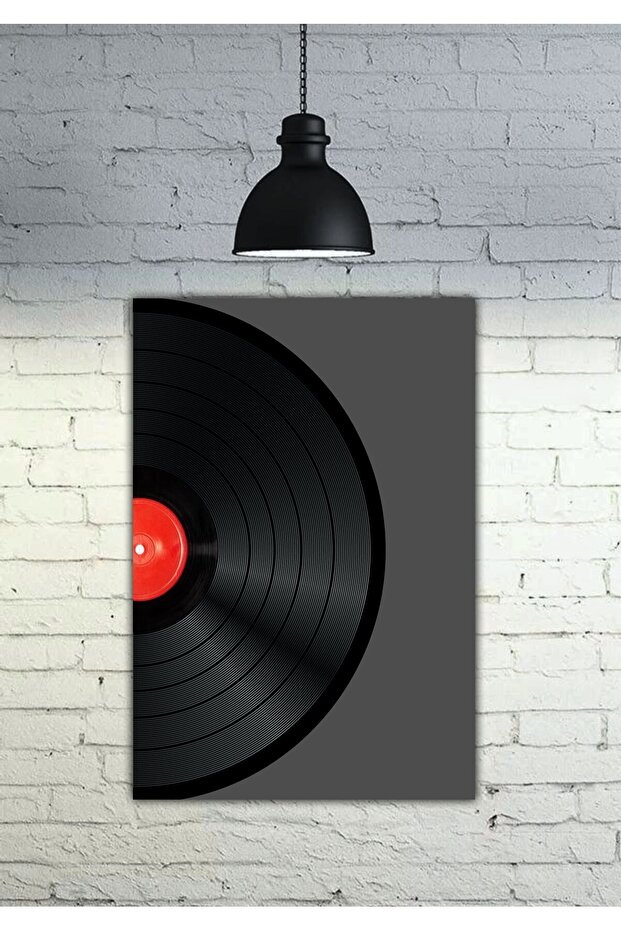 Müzik Plak Teyp Kaset Mikrofon Dekor Konsept Tablo MDF Kaliteli Baskı Çerçeve Görünüm - 1