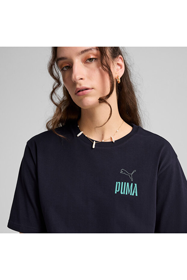 Wardrobe Ess Graphic Kadın Lacivert T-shirt - 4