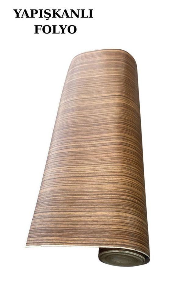 45cm x 10 Metre 1 Adet Rulo Folyo Yapışkanlı Meşe Renk Ahşap Mutfak Duvar Kaplama Folyosu Kağıdı - 3
