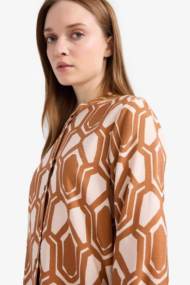 Regular Fit Deseneli Uzun Kollu Gömlek Tunik F2183ax25sm - 6