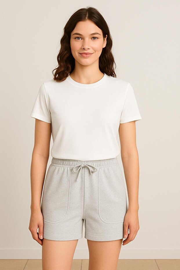 İki İplik Torba Cepli Kısa ŞORT - 1